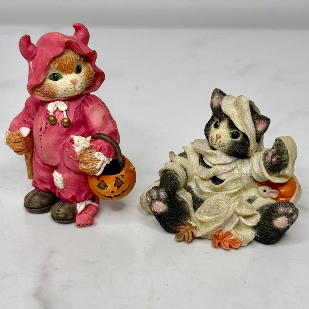 Enesco Calico Kittens 1994 You’re My Little Devil 1997 Mummy Mischief Halloween